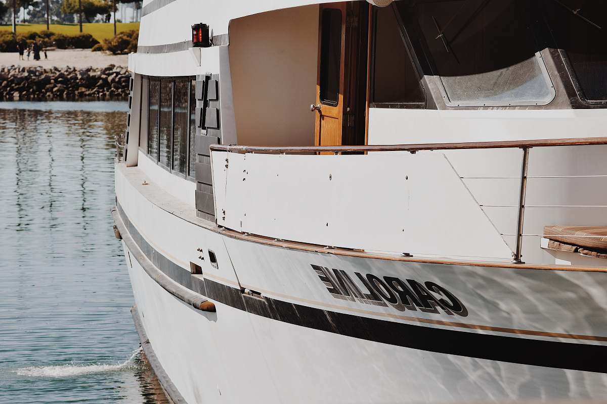 long beach white and black Caroline boat taken at daytime transportation